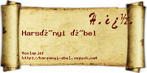 Harsányi Ábel névjegykártya