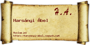 Harsányi Ábel névjegykártya