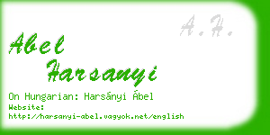 abel harsanyi business card