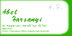 abel harsanyi business card